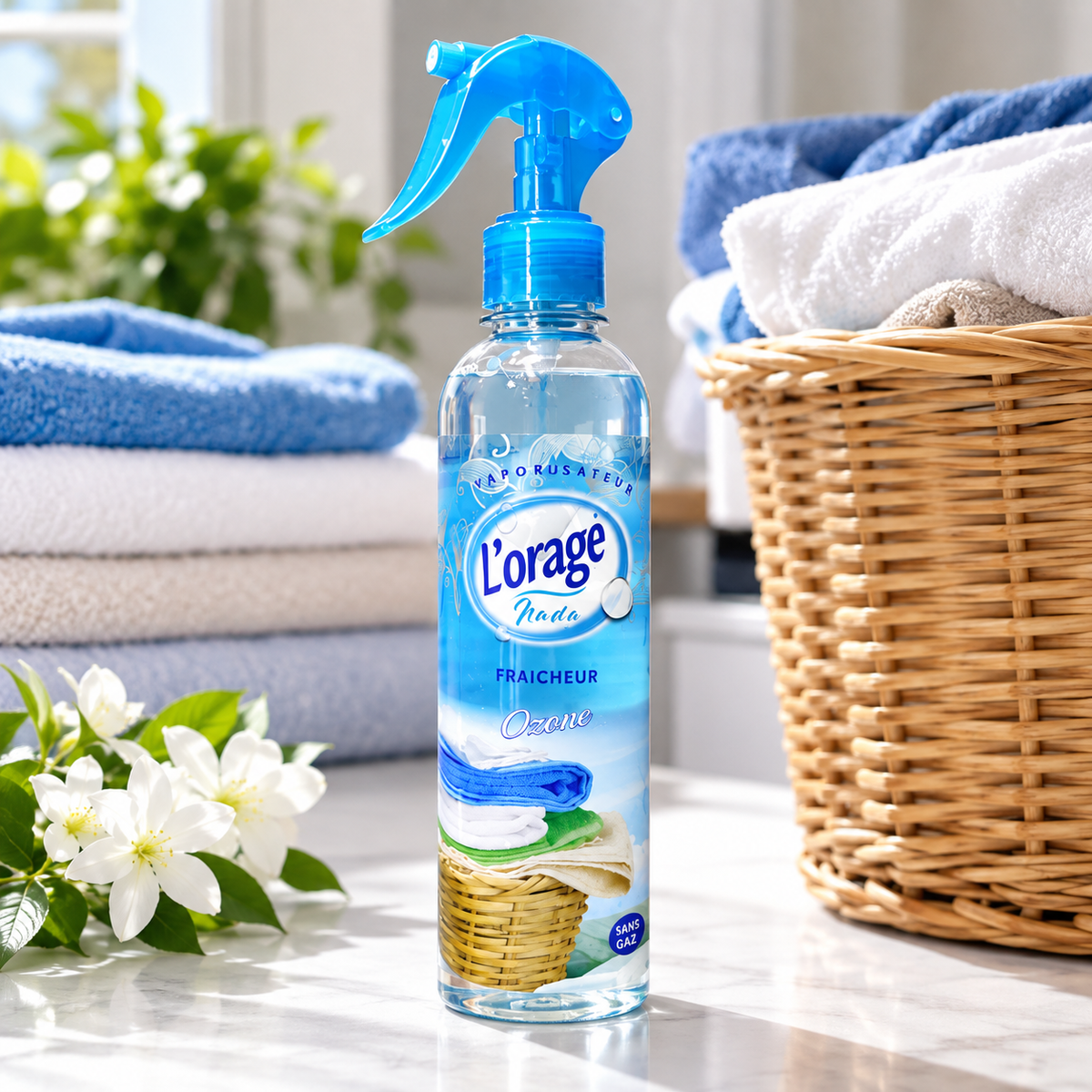 L'Orage Nada Fraîcheur Ozone 420 ml – vaporisateur désodorisant en situation dans la maison