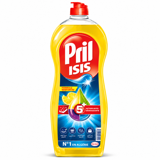 Pril ISIS Citron 650 ml – liquide vaisselle sur fond blanc